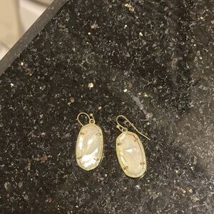 Kendra Scott Gold and White Drop Earrings